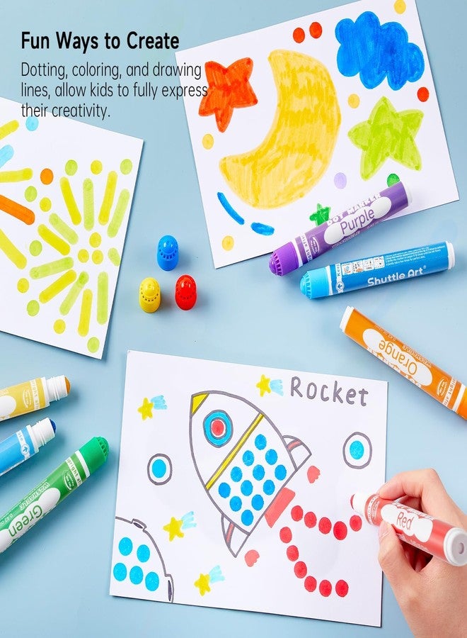 Shuttle Art Dot Markers, 10 Colors Washable Markers for Toddlers,Bingo Daubers Supplies Kids Preschool Children, Non Toxic Water-Based - Image 4