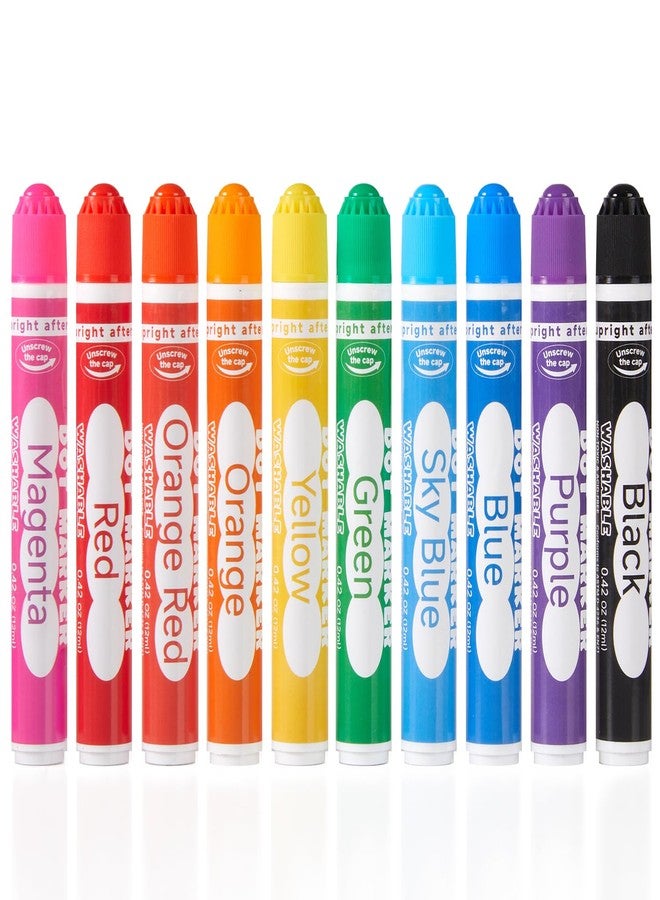 Shuttle Art Dot Markers, 10 Colors Washable Markers for Toddlers,Bingo Daubers Supplies Kids Preschool Children, Non Toxic Water-Based - Image 1