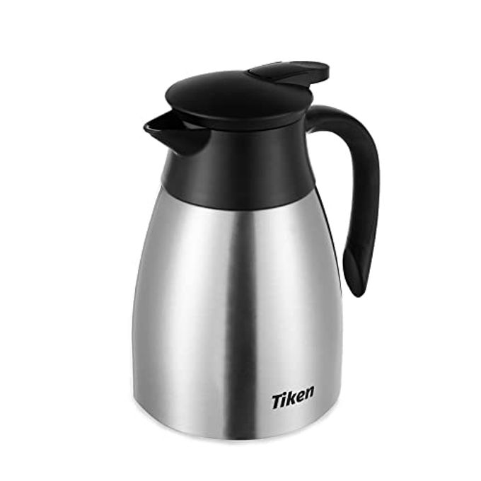 Tiken 34 Oz Thermal Coffee Carafe, Stainless Steel Insulated Vacuum Coffee Carafes For Keeping Hot, 1 Liter Beverage Dispenser (Silver) - Image 5