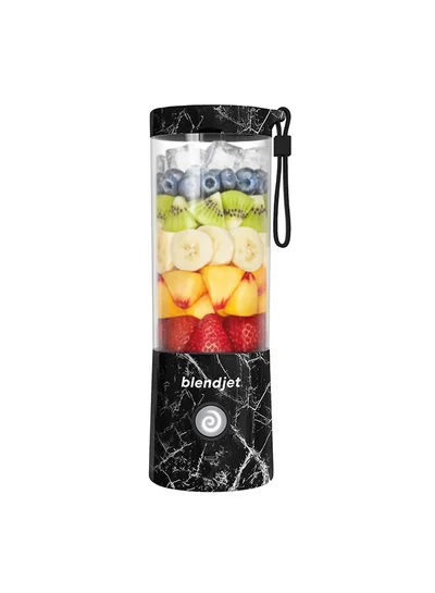 blendjet V2 Portable Blender Smoothie Maker, Personal Blender, Fruit Blender, Leak Proof Juicer, BPA-Free 475ml 200W Sports Bottle, USB-C Rechargeable, Ice Crusher with Stainless Steel Blades - Black Marble