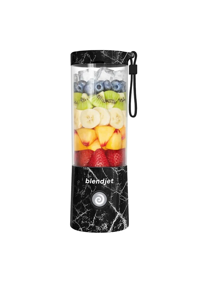 بليندجيت V2 Portable Blender Smoothie Maker, Personal Blender, Fruit Blender, Leak Proof Juicer, BPA-Free 475ml 200W Sports Bottle, USB-C Rechargeable, Ice Crusher with Stainless Steel Blades - Black Marble
