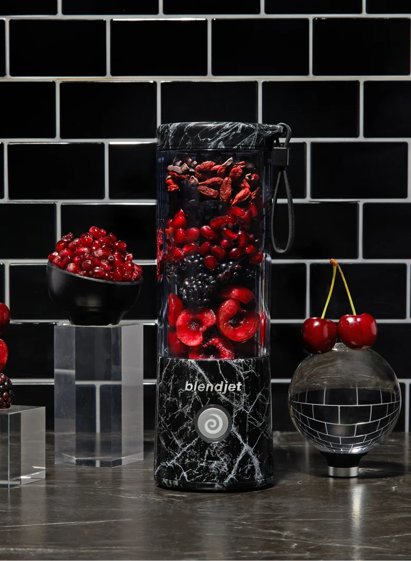 blendjet V2 Portable Blender Smoothie Maker, Personal Blender, Fruit Blender, Leak Proof Juicer, BPA-Free 475ml 200W Sports Bottle, USB-C Rechargeable, Ice Crusher with Stainless Steel Blades - Black Marble