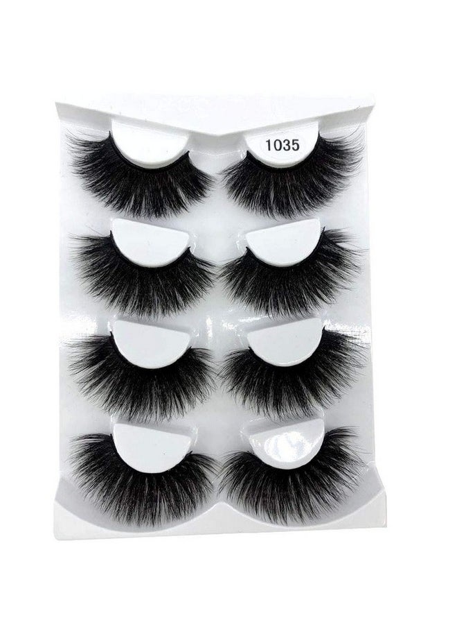 HBZGTLAD - New 4 Pairs 3D Mink Hair False Eyelashes Crisscross Wispy Cross Fluffy Length 2530Mm Lashes Extension Handmade Eye Makeup Tools (1035) - Image 1
