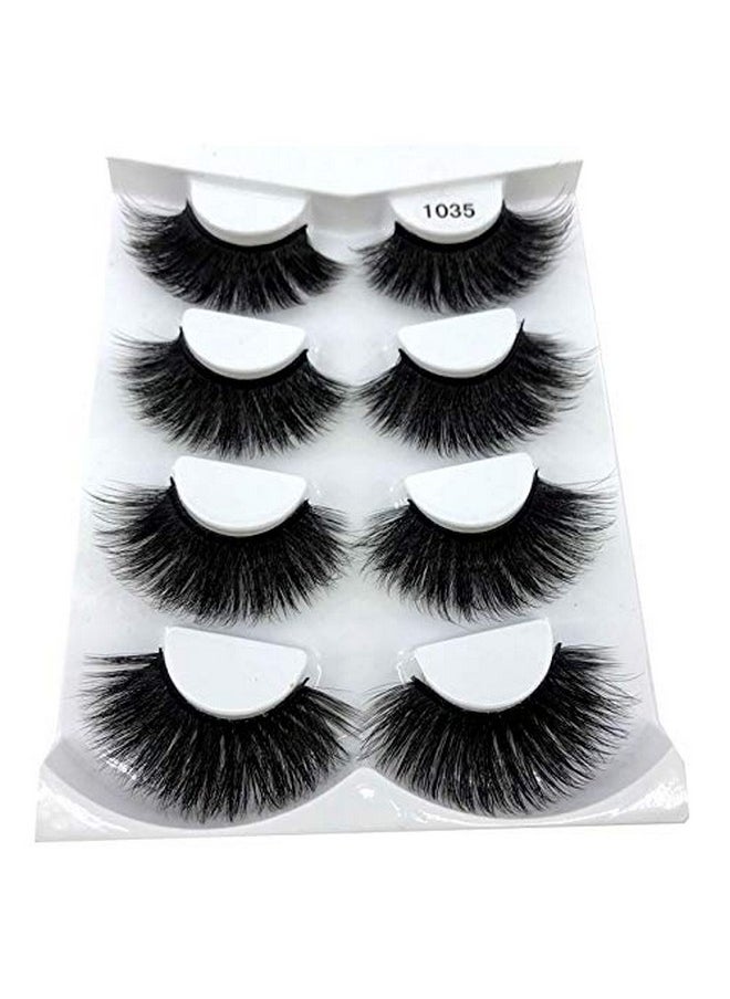 HBZGTLAD - New 4 Pairs 3D Mink Hair False Eyelashes Crisscross Wispy Cross Fluffy Length 2530Mm Lashes Extension Handmade Eye Makeup Tools (1035) - Image 1