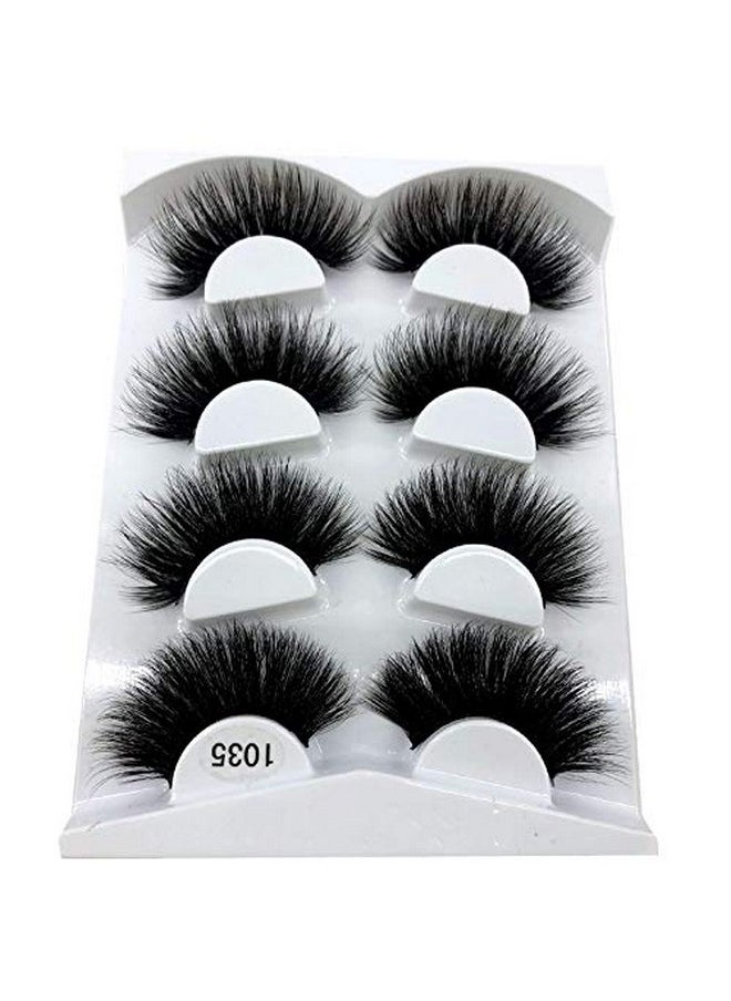 HBZGTLAD - New 4 Pairs 3D Mink Hair False Eyelashes Crisscross Wispy Cross Fluffy Length 2530Mm Lashes Extension Handmade Eye Makeup Tools (1035) - Image 1