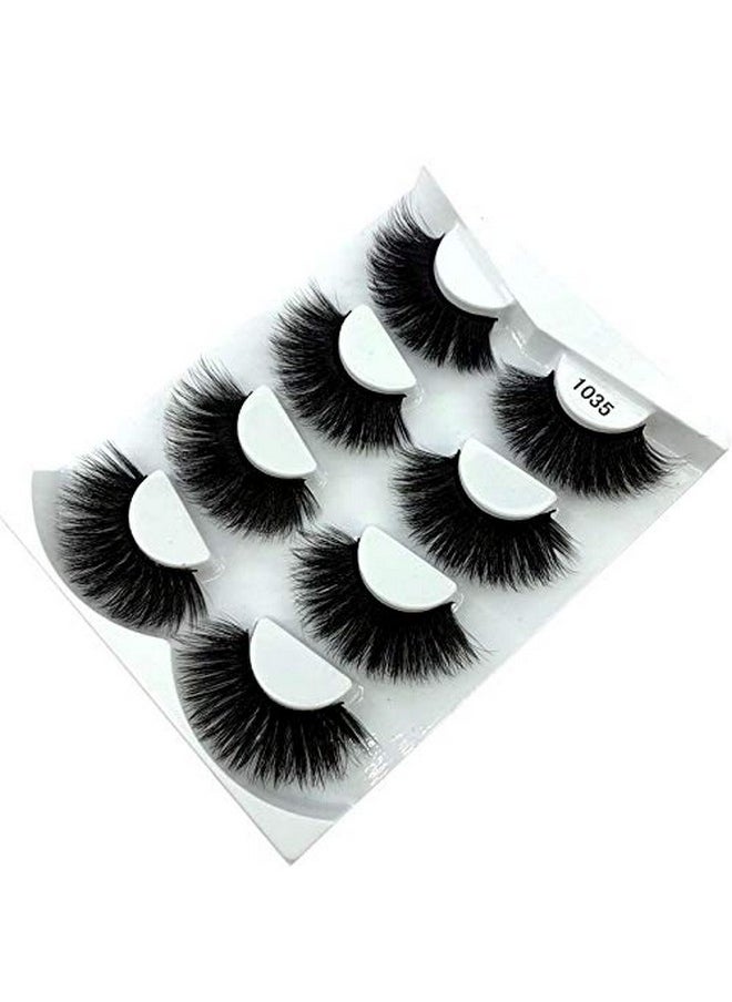 HBZGTLAD - New 4 Pairs 3D Mink Hair False Eyelashes Crisscross Wispy Cross Fluffy Length 2530Mm Lashes Extension Handmade Eye Makeup Tools (1035) - Image 1