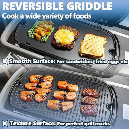 SafBbcue Cast Iron Cooking Griddle for Weber Traveler Portable Series Gas Grill, Griddle Plate for Weber 9010001 9011701 9013001 9020001 9030001 Traveler Portable Grill, Griddle with Carry Bag - Image 4
