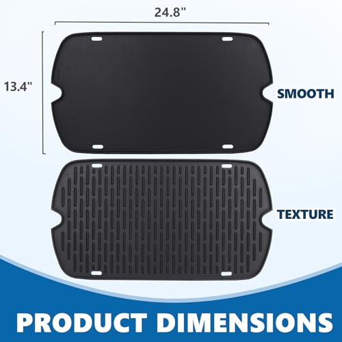 SafBbcue Cast Iron Cooking Griddle for Weber Traveler Portable Series Gas Grill, Griddle Plate for Weber 9010001 9011701 9013001 9020001 9030001 Traveler Portable Grill, Griddle with Carry Bag - Image 5