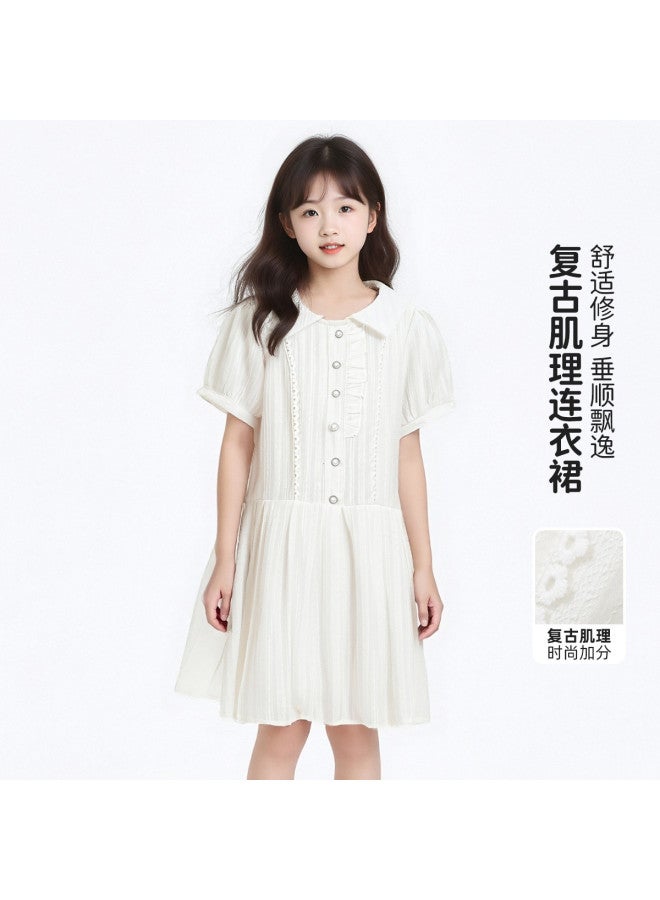 Bumblebee Girls Summer Dresses 2025 New Collection Loose Bubble Sleeve Shirt Dress For Big Girls Toddler Summer Outfits - Image 2