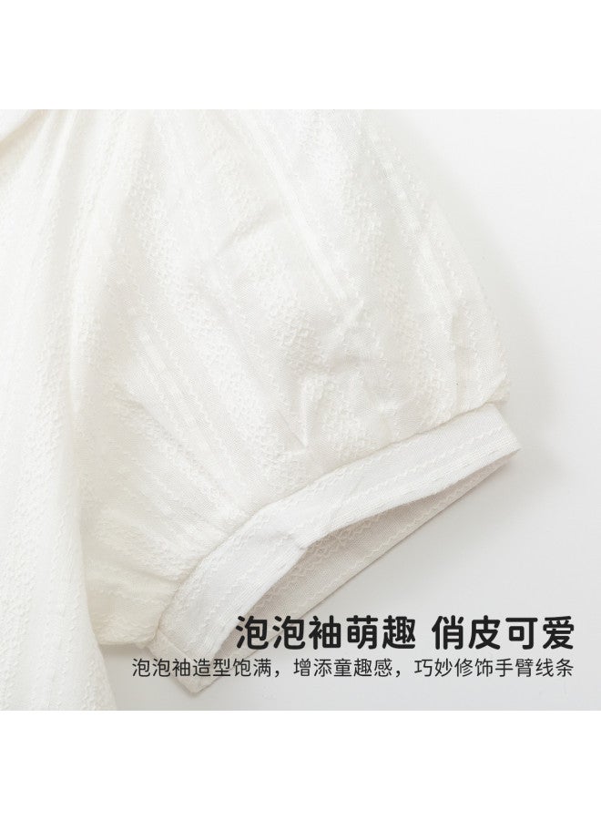 Bumblebee Girls Summer Dresses 2025 New Collection Loose Bubble Sleeve Shirt Dress For Big Girls Toddler Summer Outfits - Image 4