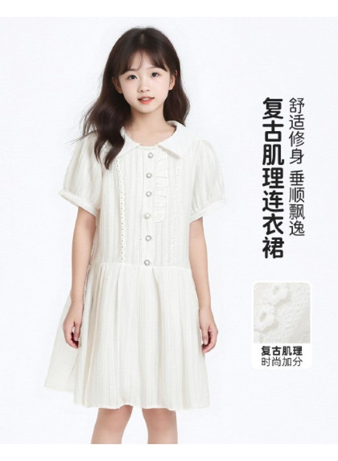 Bumblebee Girls Summer Dresses 2025 New Collection Loose Bubble Sleeve Shirt Dress For Big Girls Toddler Summer Outfits - Image 1