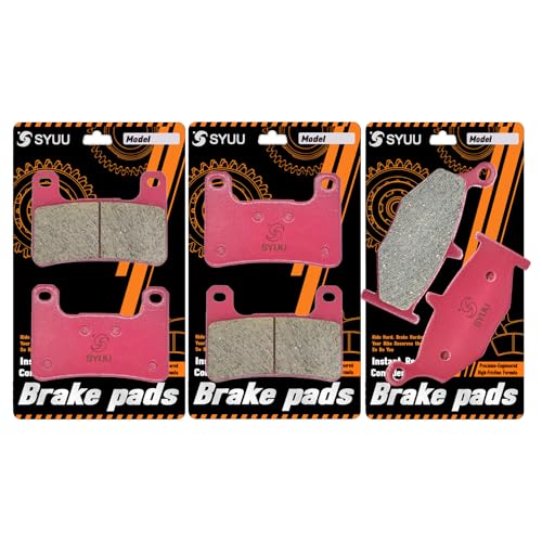 S SYUU Ceramic Motorcycle Brake Pads Compatible with Suzuki GSXR750 GSXR600 K6/K7/K8/K9/L0 06-10 GSXR1000 K7/K8 07-08 GSX1300R Hayabusa 08-12 DL1000 Vstrom 14-20 DL1000XT Vstrom 2018-2020 FA379F FA419 - Image 1