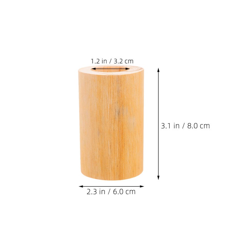 4pcs Cylinder Wood Bed Riser: Round Furniture Height Increasing Pads Unfinished Wood Support Legs Base For Diy Painting Sofa Couch Chair Table Inner Diameter 3.2cm - Image 3