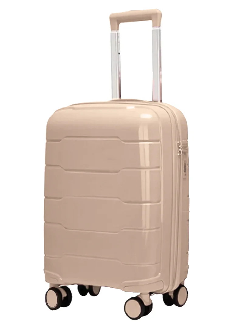 Reflection Reflection PP Carry On Suitcase Airline Approved, Scratchproof Lightweight 24 Inch  Luggage- 360° Silent Wheels, PP Hard Luggage Trolley, Spinner Wheels, Travel Luggage  (24-Inch , Beige)