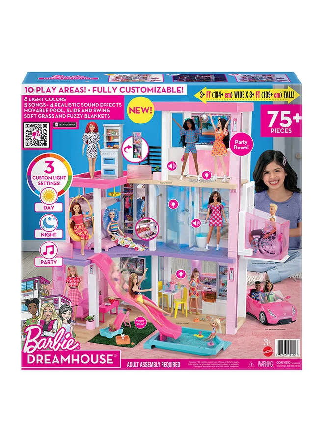Barbie Dreamhouse (3.75-ft) Dollhouse with Pool, Slide, Elevator, Lights And Sounds