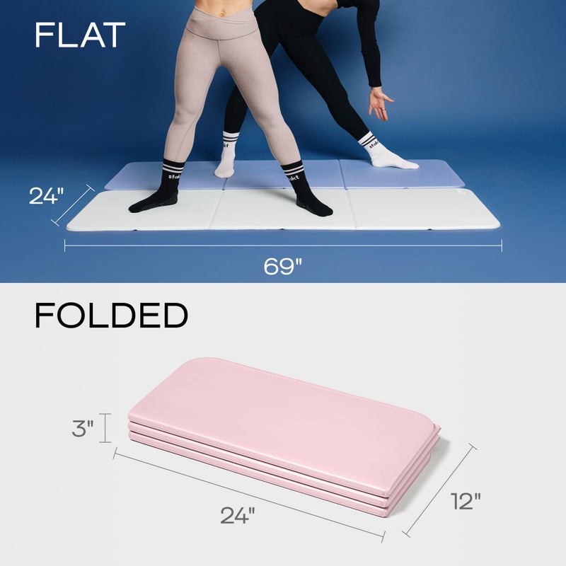 Stakt â€“ Foldable Multi-Purpose Fitness & Yoga Mat with Patented Design, Workout Mat with Non-Slip Surface, Portable & Lightweight, For Studio or Home Use, As Seen on Shark Tank (Rosewater) - Image 4