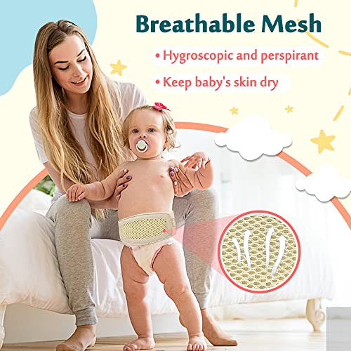 Mybow Umbilical Hernia Belt Baby, Infant Belly Button Band, Umbilical Cord Cover for Newborn Abdominal Binder, Hernia Support Truss, Belly Button Shaper, Adjustable Navel Band with 3 Compression Pad - Image 2