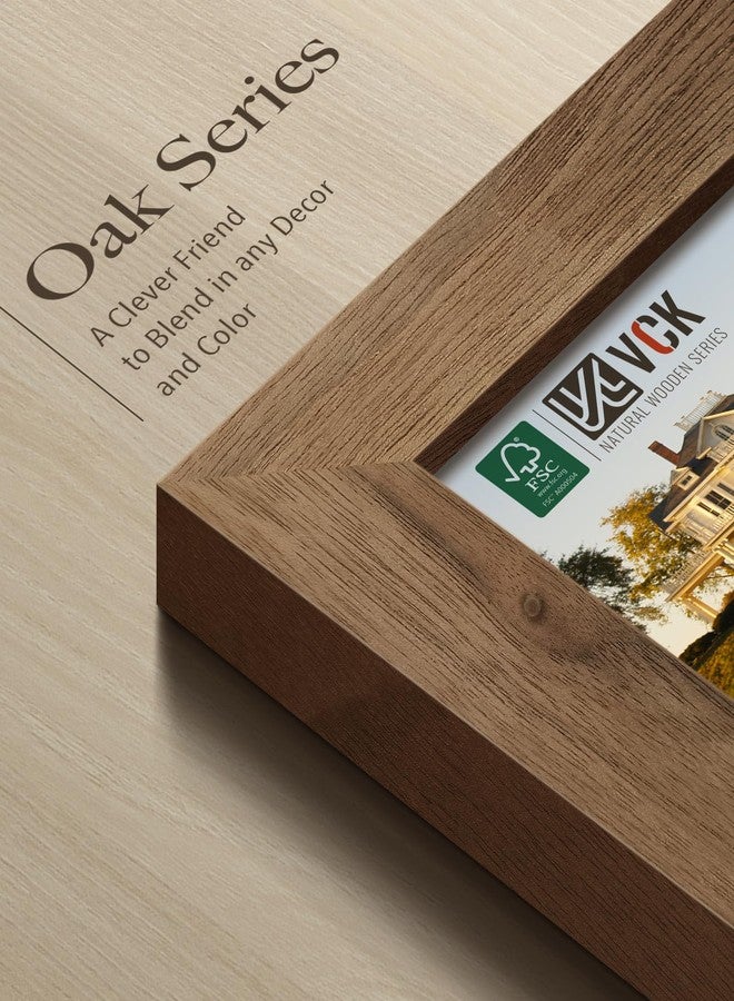 VCK 16x20 Picture Frames for Wall - Brown Walnut 3 Pack, Natural Textured Solid Wood Poster Frame - Image 4