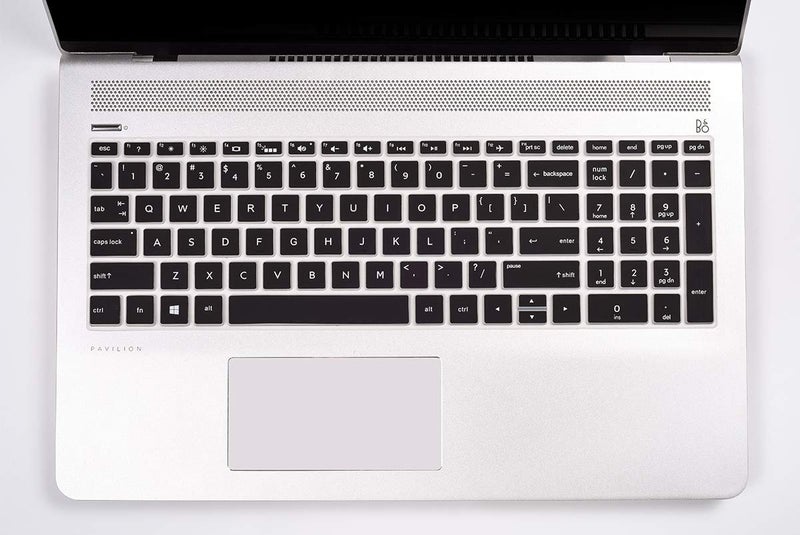 Saco Silicone Skin Keyboard Cover Compatible for HP 15q-BY003AU 2017 15.6-inch Laptop -Black - Image 1