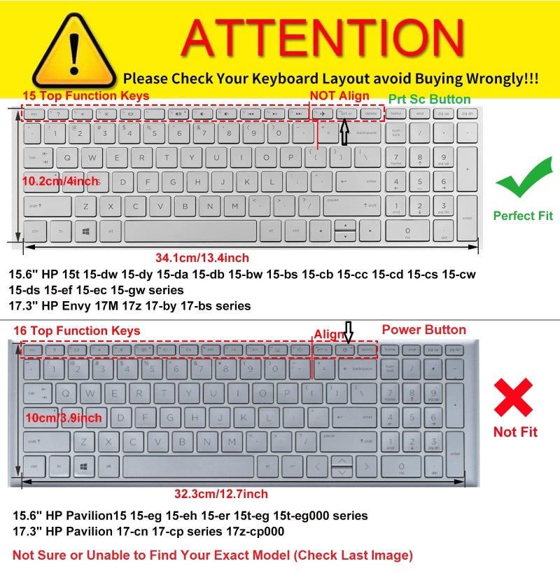 Saco Silicone Skin Keyboard Cover Compatible for HP 15q-BY003AU 2017 15.6-inch Laptop -Black - Image 2