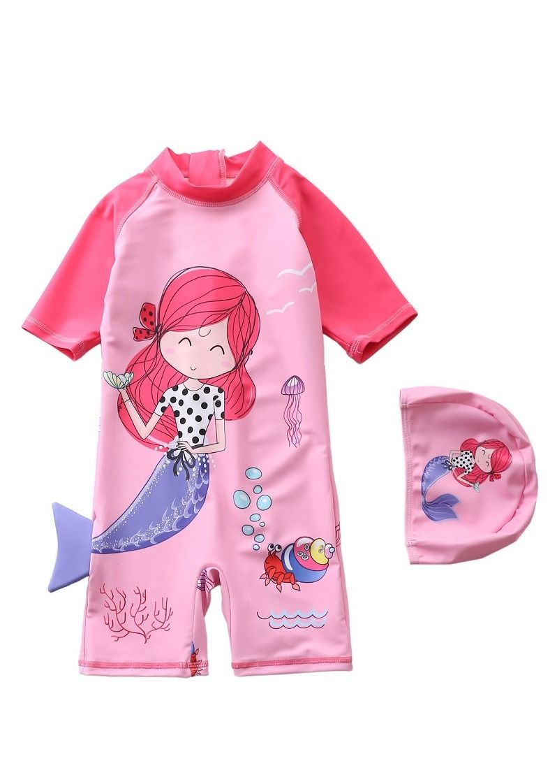 Y&D 2 piece children's swimsuit girl baby one piece surfing suit baby swimming pool girl swimsuit 90-100 cm - Image 1