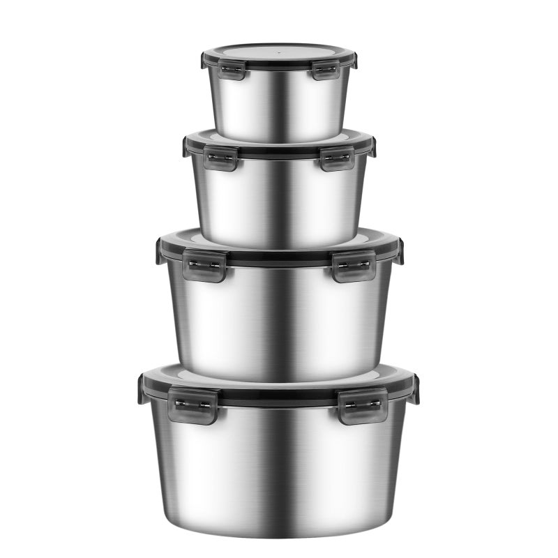 MAX COOK MAXCOOK 316L Stainless Steel Food Storage Containers with Lids, 11.5oz/20oz 34oz/71oz Airtight Metal Meal Prep Containers,Bento Lunch Box for Kitchen, Picnic & Campingï¼ˆ340 ml/600 ml/1000 ml/2100 mlï¼‰ - Image 1