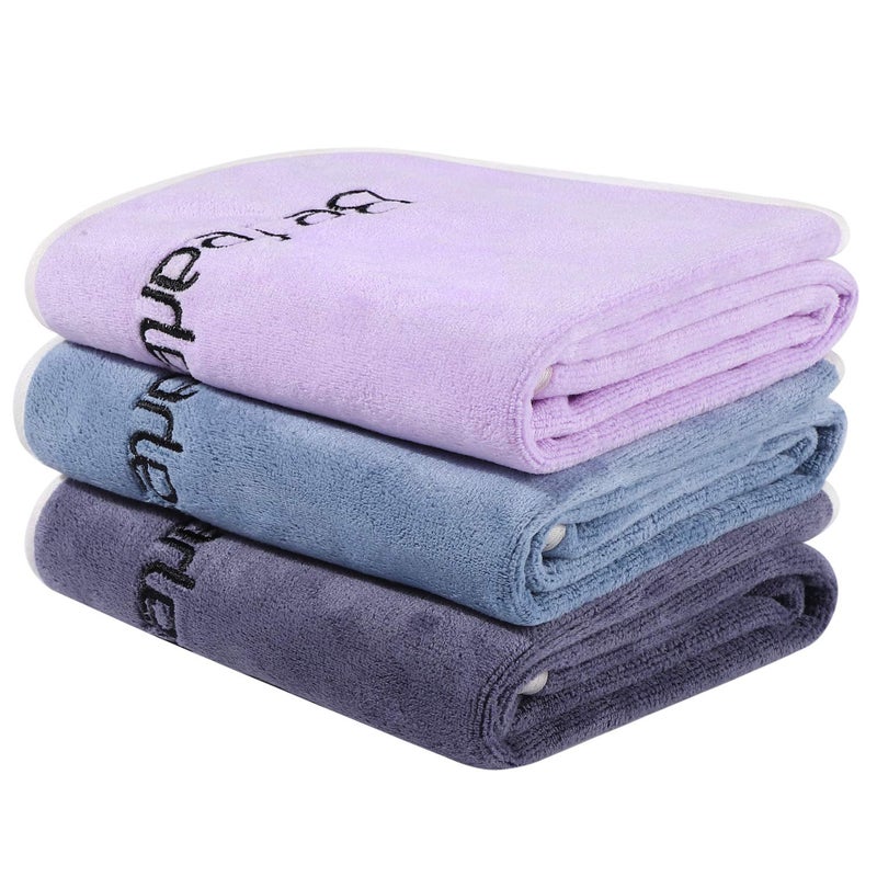 BOBOR 3-Pack 14 x 29 Inch Gym Towels, Workout Sweat Towel for Men Gym, Super Absorbent, Fast Drying Fitness Exercise Towels for Sweat, Soft Microfiber (Gray 3 Pack, 14" x 29") - Image 2