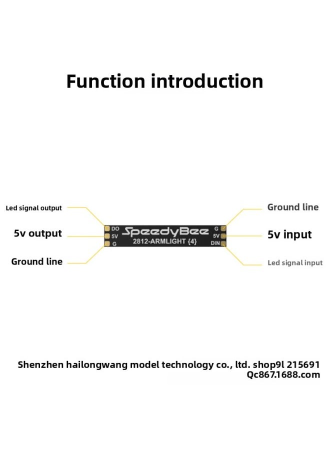 SpeedyBee 2812 RGB Programmable LED Arm Light With Light Bar FPV Traversing Machine Drone Accessories-Color:SB-ARM-LED 4/bag
