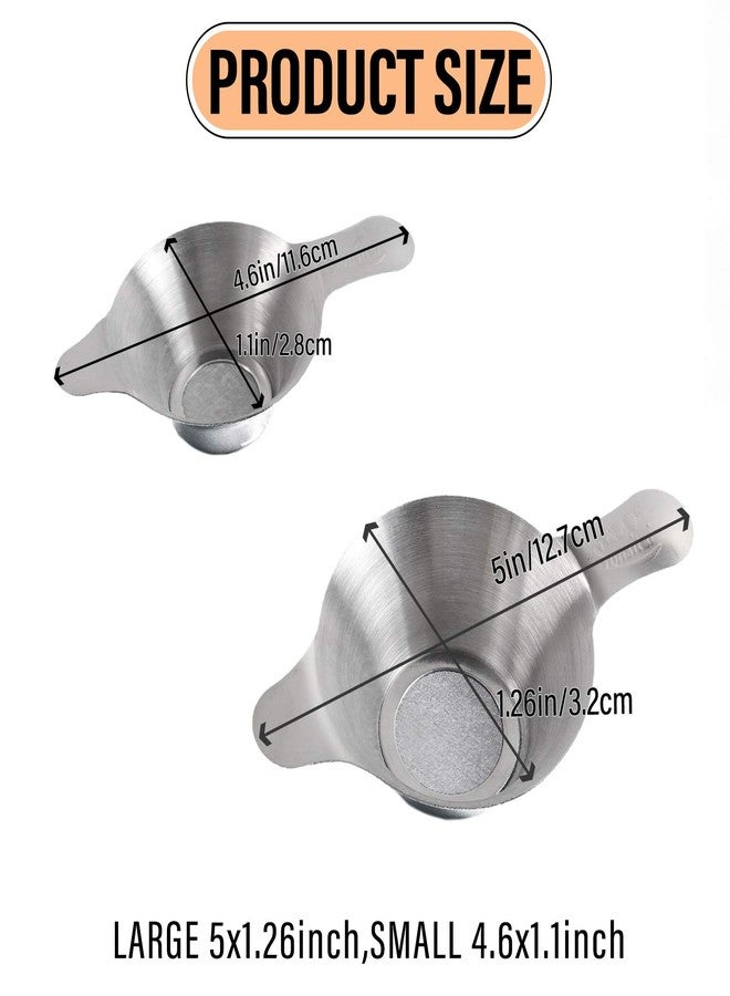 AUEAR, 2 Pack Different Size Stainless Steel Mini Strainer Fine Mesh Tea Funnel Coffee Filter with Double Handles - Image 2