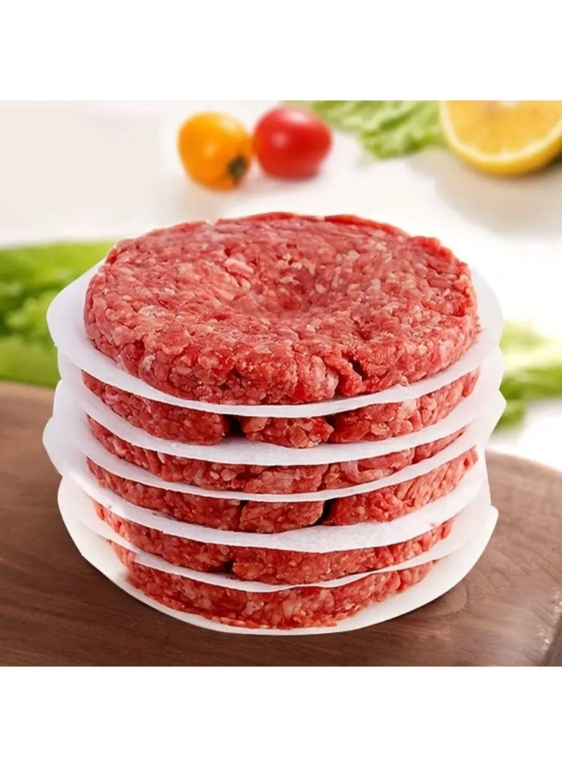 كلين ويف 100 قطعة من ورق فطائر البرجر المستدير – صفائح شمع رق غير لاصقة مقاس 11 سم، فاصل فطائر صالح للطعام للتجميد والشواء والشواء – مثالي للحوم البقر والديك الرومي والبرغر النباتي والمزيد - Image 5