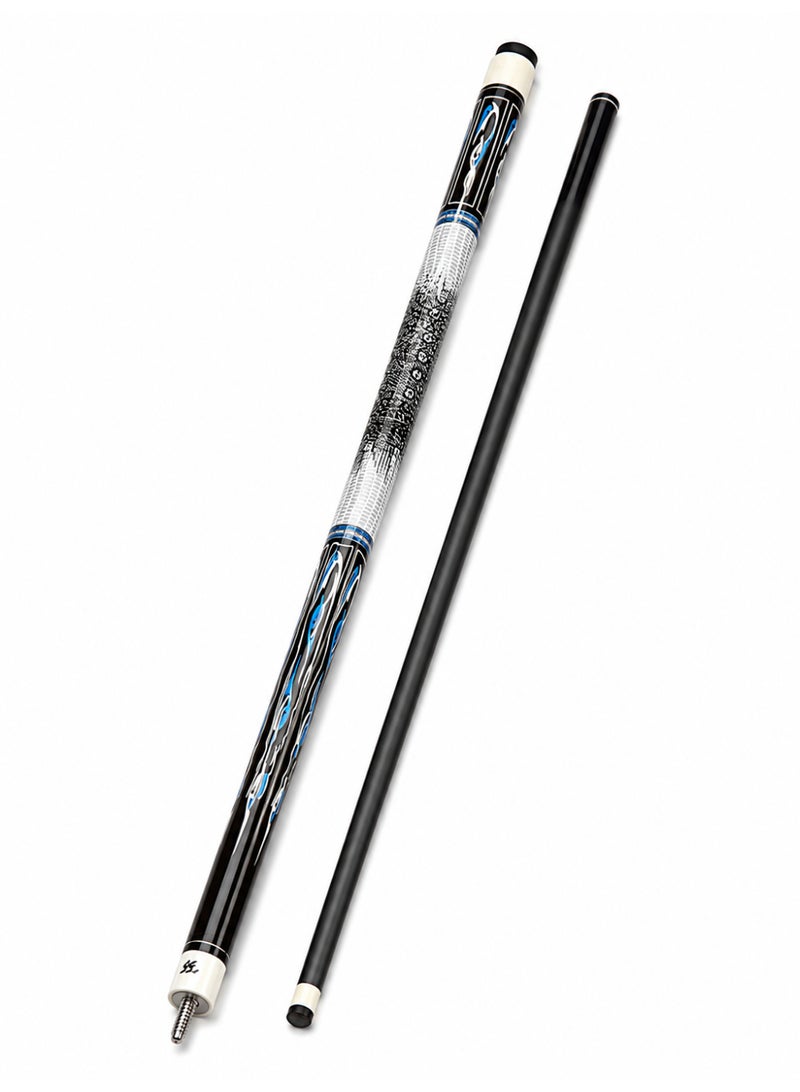 25331-4 Professional Billiard Cue Stick 145CM Pool Cue With Premium Tip & Screw Joint Black Blue Design - Image 1
