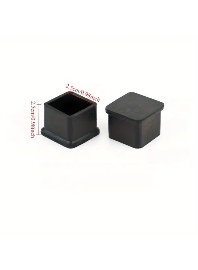 4 Pcs 30mm Black Chair Leg Caps Square Foot Rubber Furniture Floor Protectors Nonslip Grip Feet Pads - Image 4