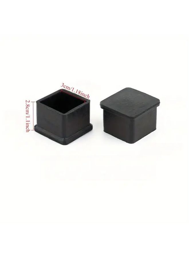4 Pcs 30mm Black Chair Leg Caps Square Foot Rubber Furniture Floor Protectors Nonslip Grip Feet Pads - Image 5