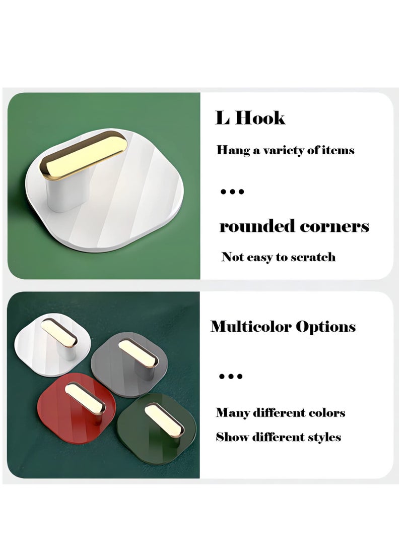 4Pcs Adhesive Hooks, No Punching Super Strong Viscose Towel Coat Kitchenware Practical Hooks for Bedroom Kitchen Toilet Bathroom Office Home Storage Mixed Colors - Image 5