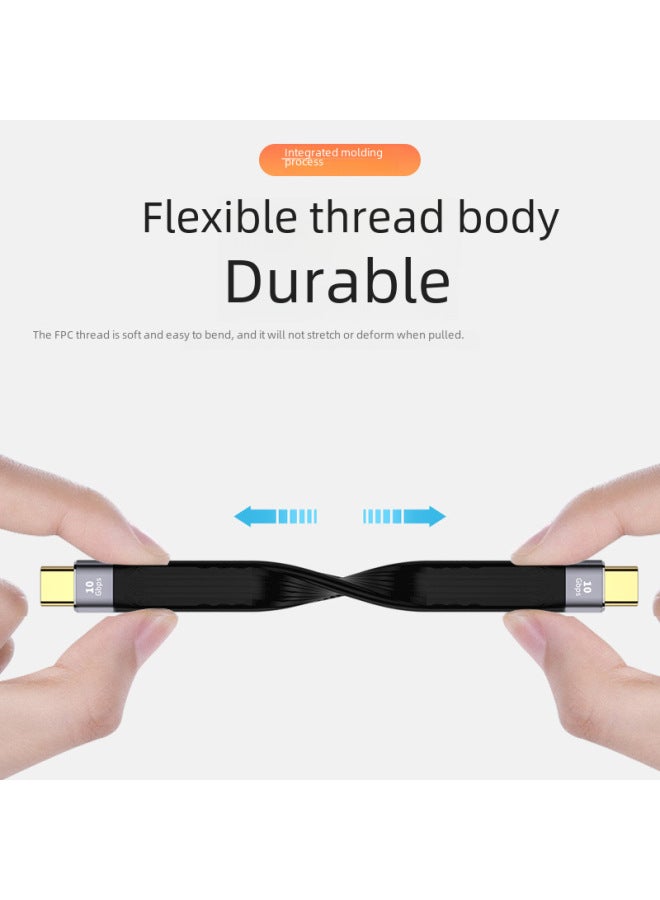 Double-headed Type-c Pd Fast Charging Usb3.1 High-speed Hard Drive 40g Cropped Usb4 100w Lightning 3-Color:C Revolution C Male Cord 10GB 22 Long - Image 5