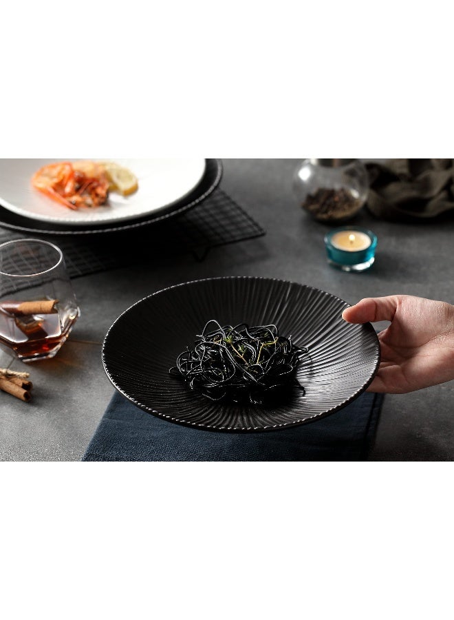 Jusalpha Set of 4- Japanese Style Porcelain Dinner Plates, Versatile Circular Serving Plates for Breakfast, Salad, Steak Dinner, PL018 (Set of 4) (10.3 Inches, White) - Image 2