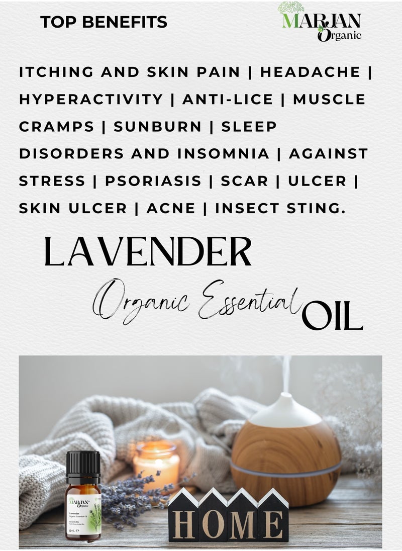 MARJAN ORGANIC Lavender Essential Oil 5ml - Certified Organic by The Soil Association  - Image 3
