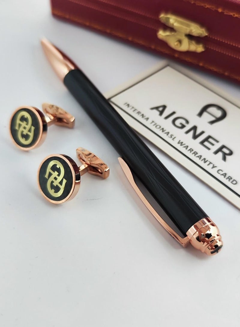 Aignis New Aigner pen and cufflink, latest version 