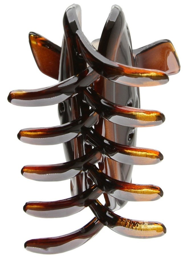 CARAVAN - Oval Sewing Button With A Patent Covered Spring Hair Claw Tortoise Shell - Image 1