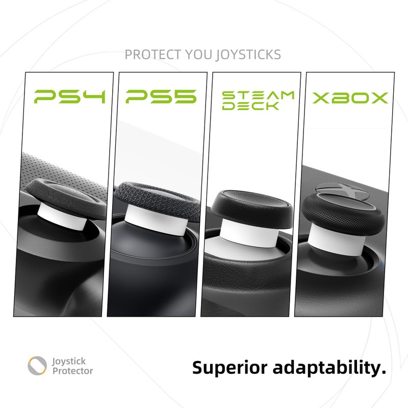 ELETIUO Silicone Joystick Protectors,Invisible Elastic Protective Guard Compatible with Steam Deck/Xbox/PS4/PS5/Switch Pro Game Controller Accessories, 60 Pcs Transparent+Black+White - Image 5