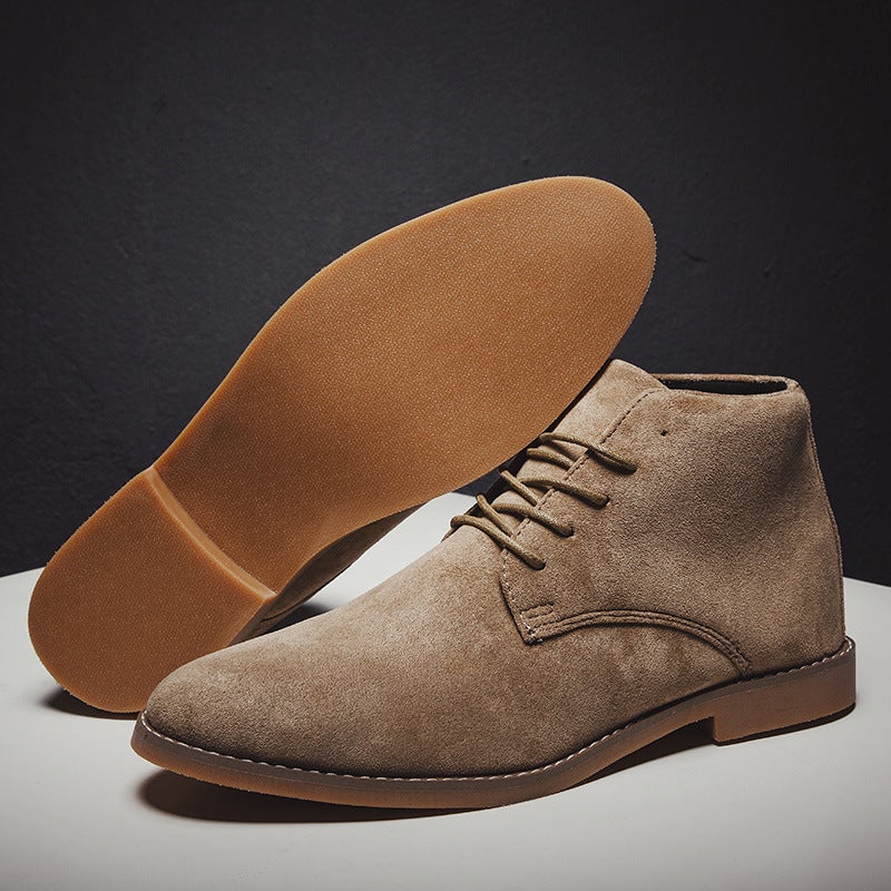 Trendy And Versatile Martin Boots For Men, Fashionable Classic Leather Shoes, Men'S High-Top Casual Shoes, Men'S Small Leather Shoes - Image 3