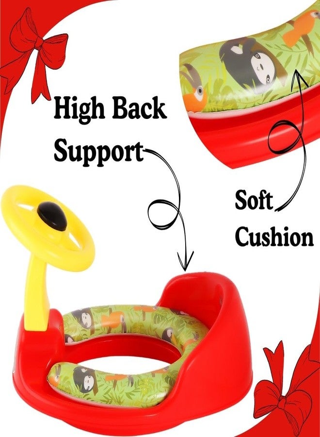 Zerya Ferrari Soft Kids Toilet Trainer Baby Potty Seat With Ferrari Handle And Back Support Toilet Seat For Girls & Boys (Red) - Image 4