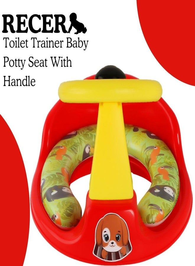 Zerya Ferrari Soft Kids Toilet Trainer Baby Potty Seat With Ferrari Handle And Back Support Toilet Seat For Girls & Boys (Red) - Image 2