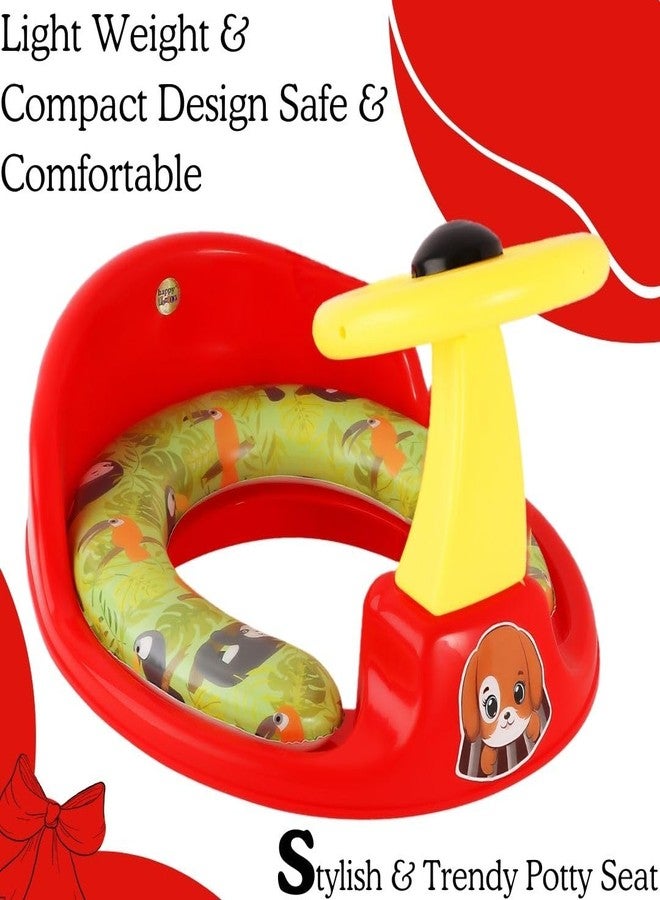 Zerya Ferrari Soft Kids Toilet Trainer Baby Potty Seat With Ferrari Handle And Back Support Toilet Seat For Girls & Boys (Red) - Image 3