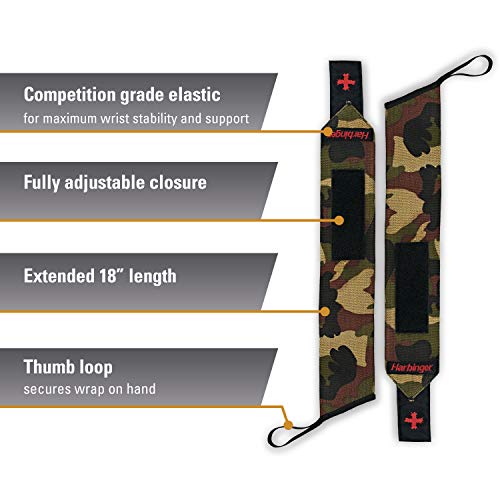 Harbinger Red Line 18-Inch Weightlifting Wrist Wraps for Men and Women (Pair) - Image 2