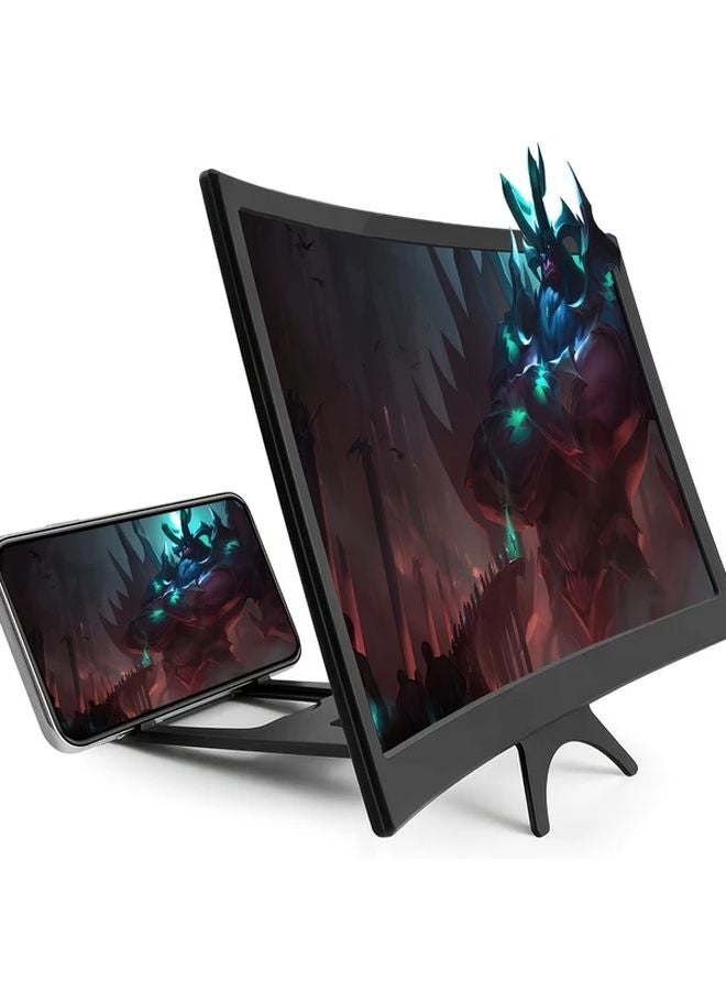Black 12 Inch 3D Screen Extender Foldable Mobile Phone Expansion For Movies Videos Games - Image 2
