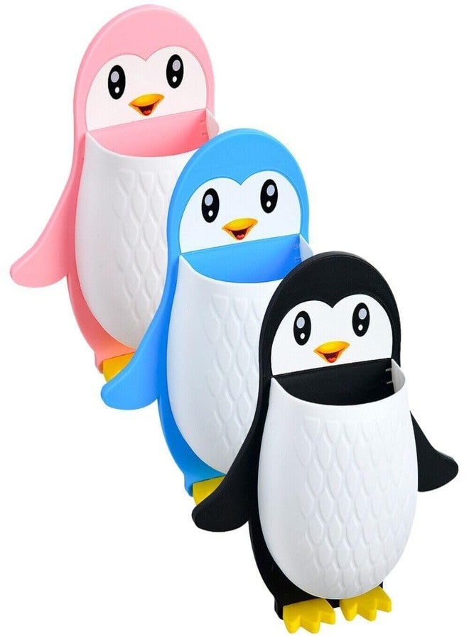 WECROO Penguin Wall Mounted Storage Rack, Multifunctional Wall Hanging for Makeup Tools, Pens, Kitchen Chopsticks, Bathroom, Living Room Remote Control Storage (1PC'S) (Random Color) - Image 1