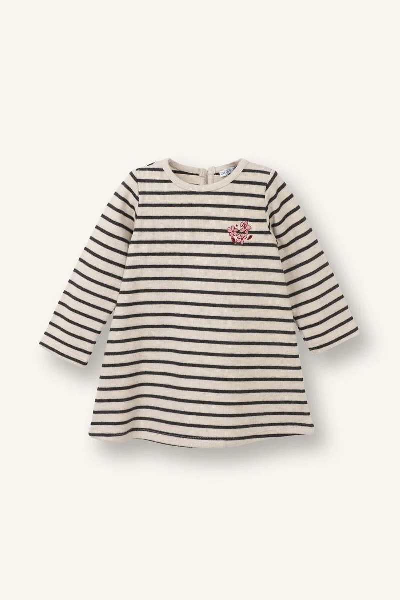 ديفاكتو Baby Girl Long Sleeve Thessaloniki Fabric Dress