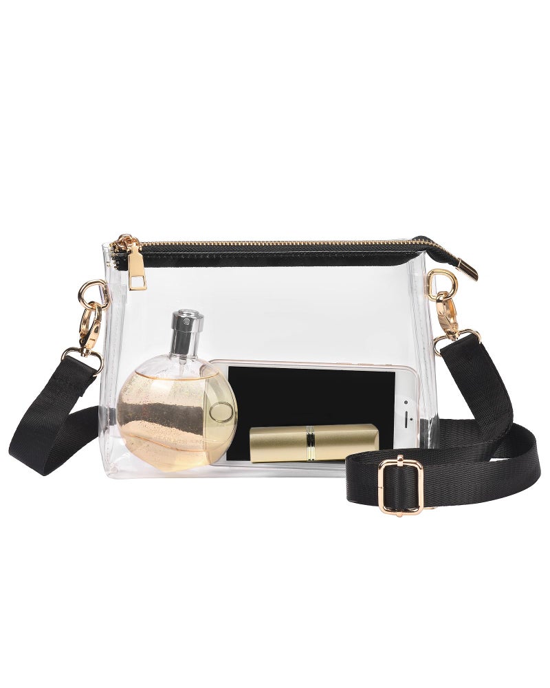 BS-VOG Clear Purse for Women Stadium Approved, Clear Bag for Stadium Events with Zipper, Crossbody Bag for Concerts Sports - Image 1