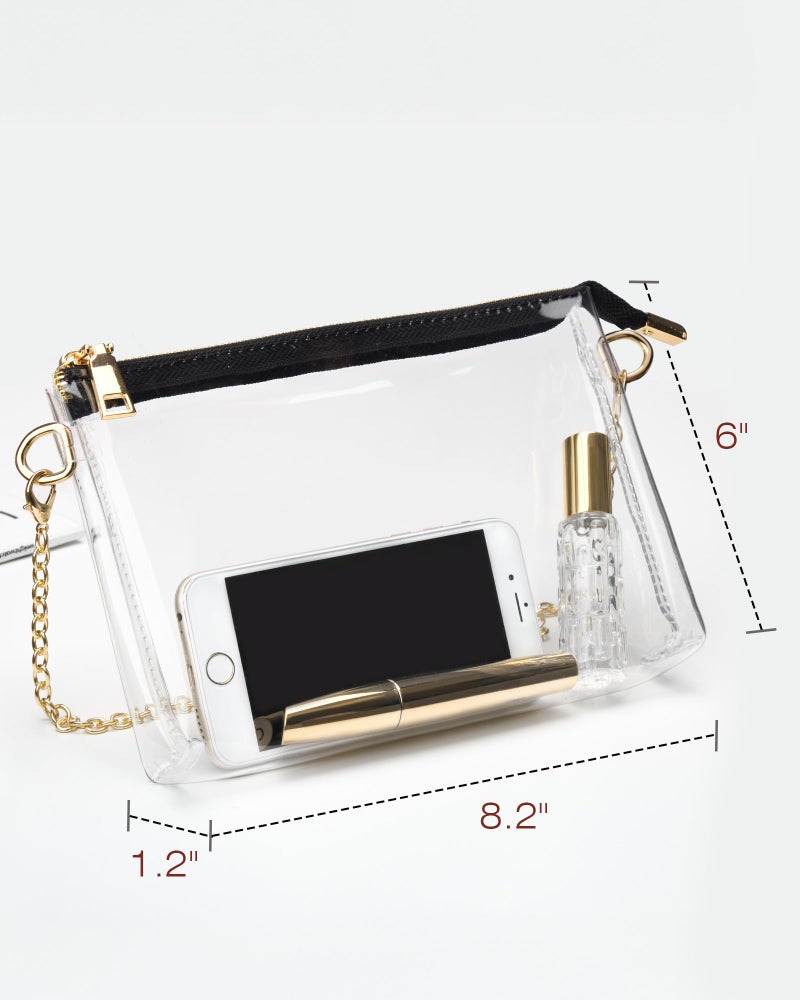 BS-VOG Clear Purse for Women Stadium Approved, Clear Bag for Stadium Events with Zipper, Crossbody Bag for Concerts Sports - Image 3